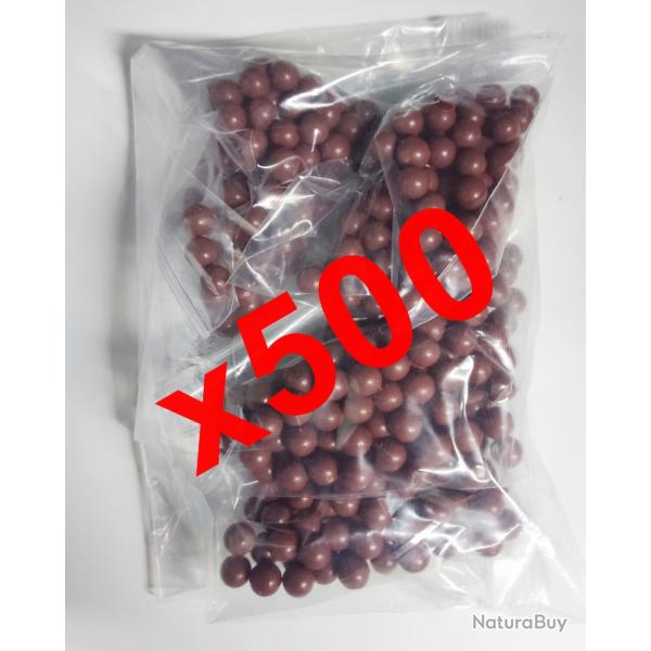 500 billes d'argile biod�gradables - Diam�tre 9 mm pour lance pierre.