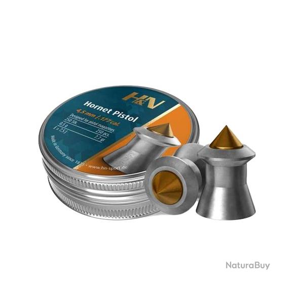Plomb H&N Hornet cal.4,5 mm 7.7gr 0.5g par 250