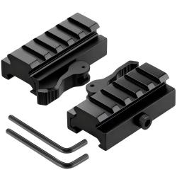 Rail Picatinny QD 5 Slots R&eacute;hausse 20mm LOT 2 RAILS Compact Optique Airsoft Tactique