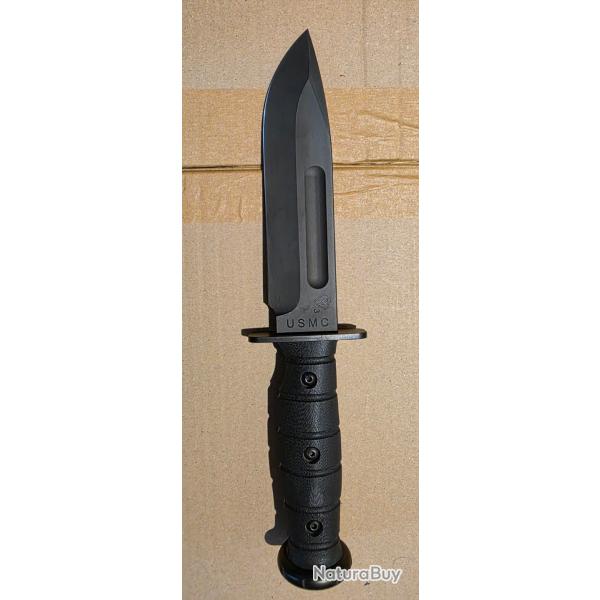 Couteau Medford Knife and Tool USMC Fighter Knife - CMP 3V - PVD - Black G10