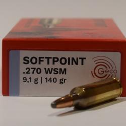 1 boite de 20 cartouches 270 WSM Geco soft point 140 grains
