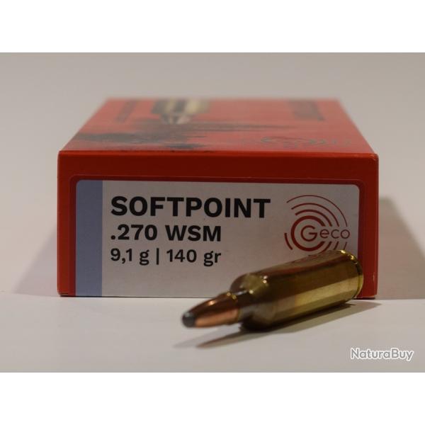1 boite de 20 cartouches 270 WSM Geco soft point 140 grains