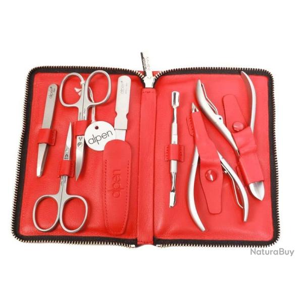 Trousse de manucure Alpen (7 pieces) SOFT rouge