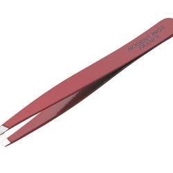 Pince epiler mors biais rouge inox Nogent