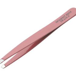 Pince epiler mors biais rose inox Nogent