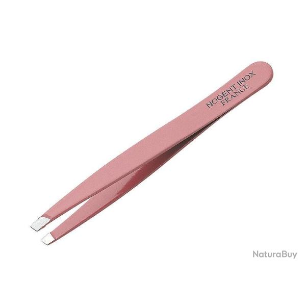 Pince epiler mors biais rose inox Nogent