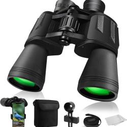 Jumelles pour Adultes 20x50 HD Prisme BAK4 et Objectif FMC &Eacute;tanches Portables Vision Nocturne