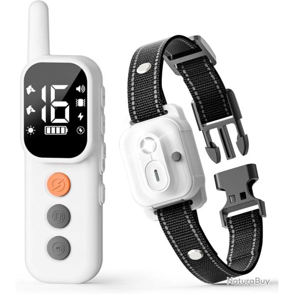 Collier de Dressage Chien Port�e 1000m 4 Modes �tanche IP67 Double Canal Verrouillage Veilleuse