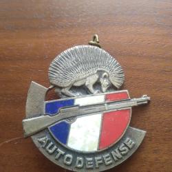 Insigne autodefense, h&eacute;risson guerre d'Alg&eacute;rie