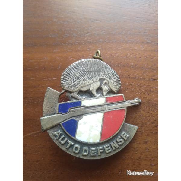 Insigne autodefense, h�risson guerre d'Alg�rie