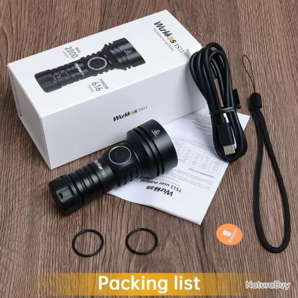 Lampe Torche TS11 LED SFT40 2000 Lumens IP68 *Ench�re* Compact Recharge USB C Outdoor Wurkkos