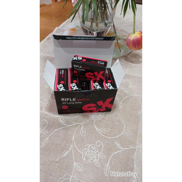 Munitions 22lr SK Rifle match lot de 10 bo�tes de 50 unit�s (500)
