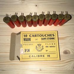 Bo&icirc;te de 10 cartouches calibre 16 &agrave; broche