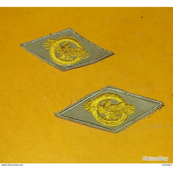ARMEE AMERICAINE U.S : PAIRE INSIGNE EN TISSU DE L' U.S� , INSIGNE DE COLS� ,�ETAT VOIR PHOTO� . POU