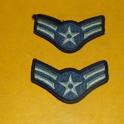 ARMEE AMERICAINE U.S : PAIRE INSIGNE EN TISSU DE L' U.S AIR FORCE AVEC DEUX GALONS ,&nbsp;ETAT VOIR PHOTO