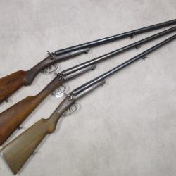Lot de 3 Fusils HUSQVARNA mod&egrave;le 1877, Cal 12, &agrave; 1 euro sans prix de r&eacute;serve!!!