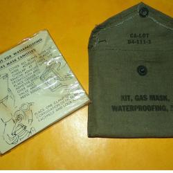 ARMEE AMERICAINE U.S : POCHETTE KIT MASK , WATERPOOFING M1 , FILTRE POUR MASQUE , FABRICATION MINNES