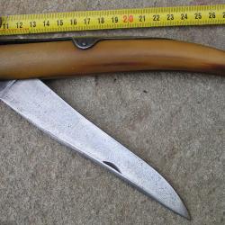 Ancien Grand Couteau &agrave; Palme Acier Forg&eacute;