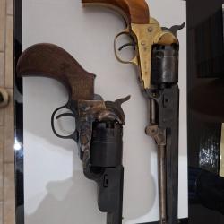 Lot 2 revolvers poudre noire Colt Navy .36 + Colt Army .44 (Pietta)