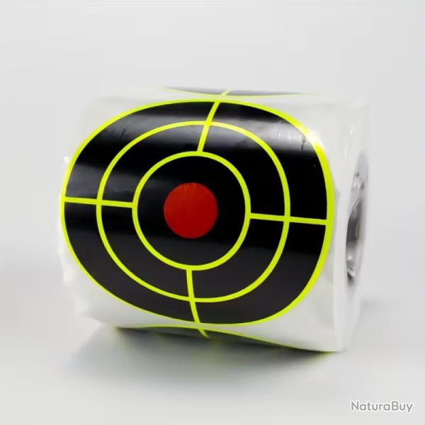 200 cibles r�actives autocollantes 76mm - Rouleau de 200