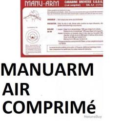 notice carabine MANUARM 4.5 AIR COMPRIME (envoi par mail) - VENDU PAR JEPERCUTE (m2748)