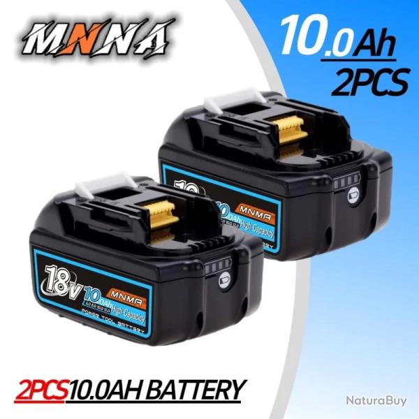 Batterie Compatible Makita BL1830 1815 1860 18V, Modele: 10.0Ah 2pcs