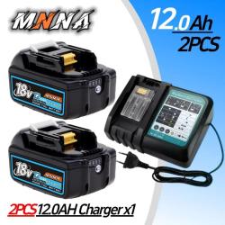 Batterie Compatible Makita BL1830 1815 1860 18V-12.0Ah 2pcs+Chargeur 20260729082525