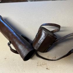 Housse cuir pour transport de lunette de vis&eacute;