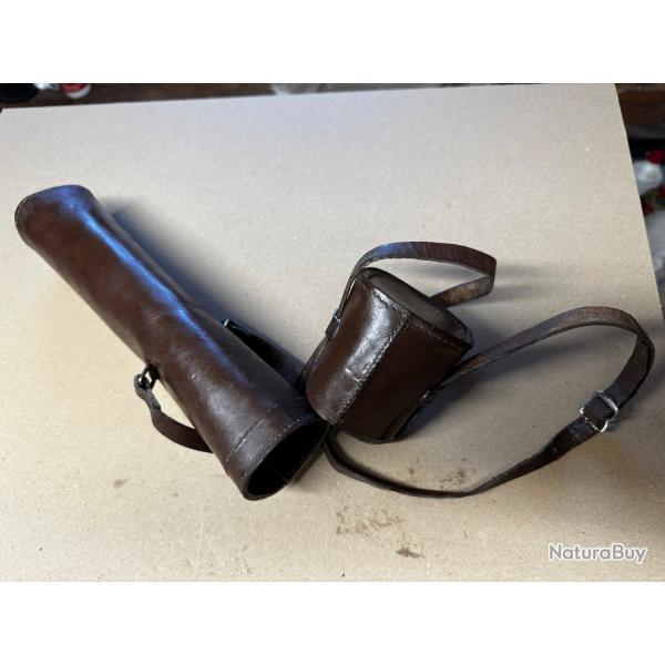 Housse cuir pour transport de lunette de vis�
