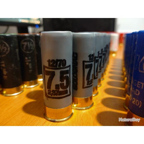17 cartouches cal 12/70 24g plombs 7.5