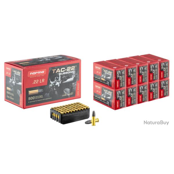 Cartouches 22lr Norma TAC 22 Subsonique X500