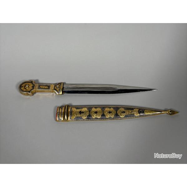 Poignard Kindjal Caucase Empire Russe en argent et vermeil XIXeme siecle