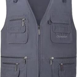 Gilets De Chasse Respirant et Durable Multipoche Zipp&eacute; Bleu