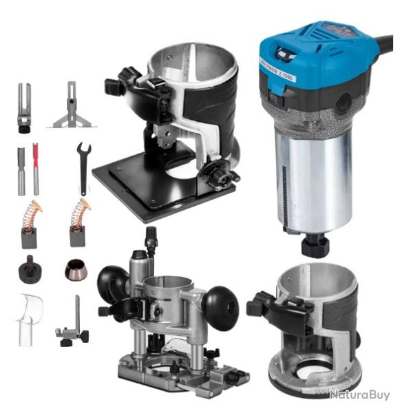 Kit de routeur compact Soft Start 800 W vitesse variable 10000-30000 tr/min avec base fixe