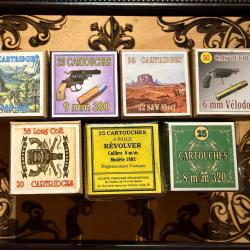 En lot ou &agrave; l'unit&eacute;, REPRODUCTION BO&Icirc;TE MUNITION ANCIENNE, VIDE !