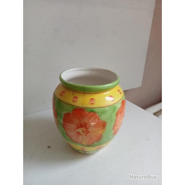 vase c�ramique �maill� hauteur 14 cm diam�tre 12 cm