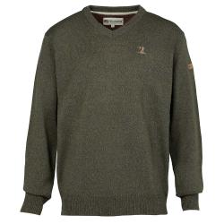 Prix de d&eacute;part &agrave; 1� !! Pull chasse  Percussion Col V Kaki Taille XL