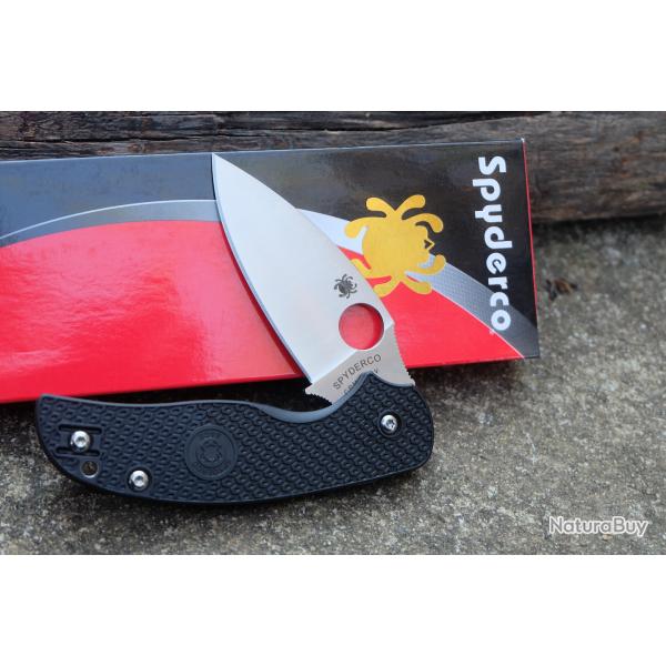 Couteau Spyderco Sage 5 Compression Lock Lame Acier CPM-S30V Manche FRN Clip C123PBK