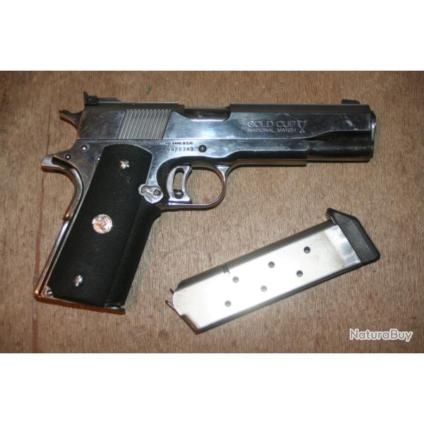 PISTOLET COLT 1911 GOLD CUP NATIONAL MATCH INOX CALIBRE 45ACP