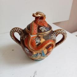 sucrier en porcelaine Satsumo hauteur 14,5 cm x 15 cm