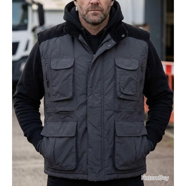 SEDETEX SH1199 MULTIPOCHES -- Gilet sans manches gris : confort thermique et protection coupe-vent 2