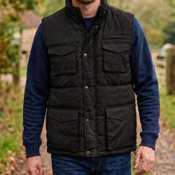 LEDERTYS TRUCKER P500 Gilet sans manches noir isolation matelass&eacute;e et pan prot&egrave;ge reins