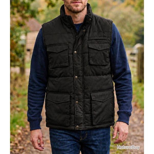 LEDERTYS TRUCKER P500 Gilet sans manches noir isolation matelass�e et pan prot�ge reins