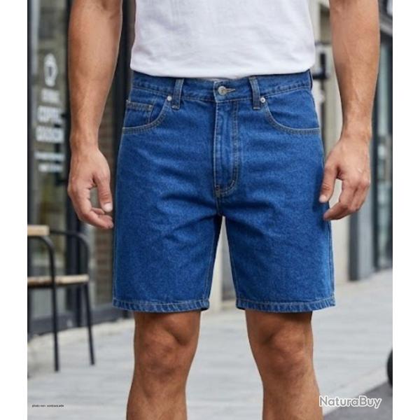 Short en jean homme Challenger R313 bleu stone le confort absolu en 100 coton pour l �t�