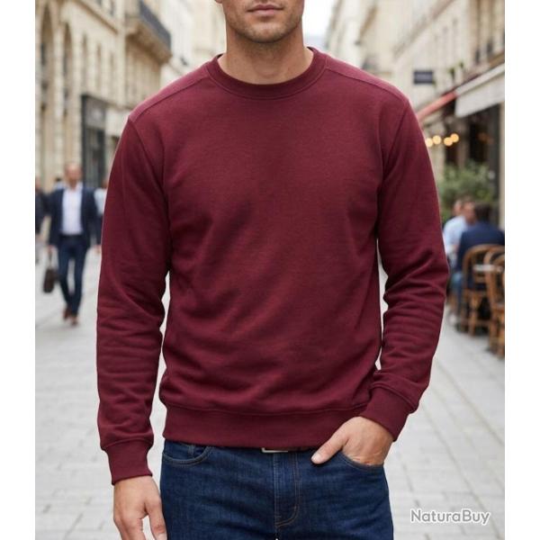 CHALLENGER E213U001 Sweat col rond bordeaux confort et haute r�sistance