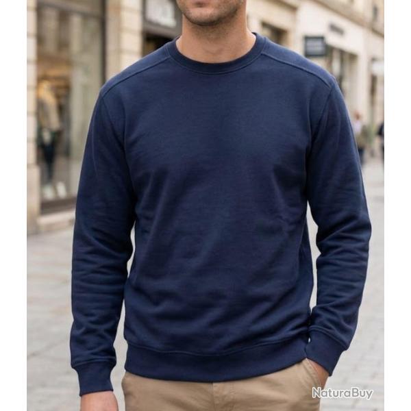 CHALLENGER E213 Sweat col rond bleu marine confort durable au quotidien