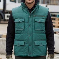 MAYFLOWER D504 -- Gilet sans manches vert : confort thermique et protection lombaire S