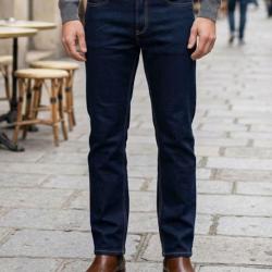 CHALLENGER M759 Jean 5 poches bleu denim ring stone le style d&eacute;lav&eacute; et extensible