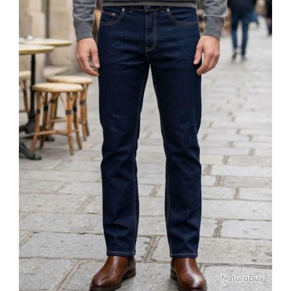 CHALLENGER M759 Jean 5 poches bleu denim ring stone le style d�lav� et extensible