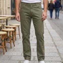 CHALLENGER M759 Jean 5 poches extensible kaki terre le confort stretch au style naturel